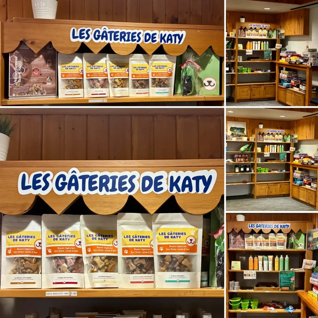 Présentoir Les Gâteries de Katy à l Espace Boutique de l Auberge du Lac Taureau