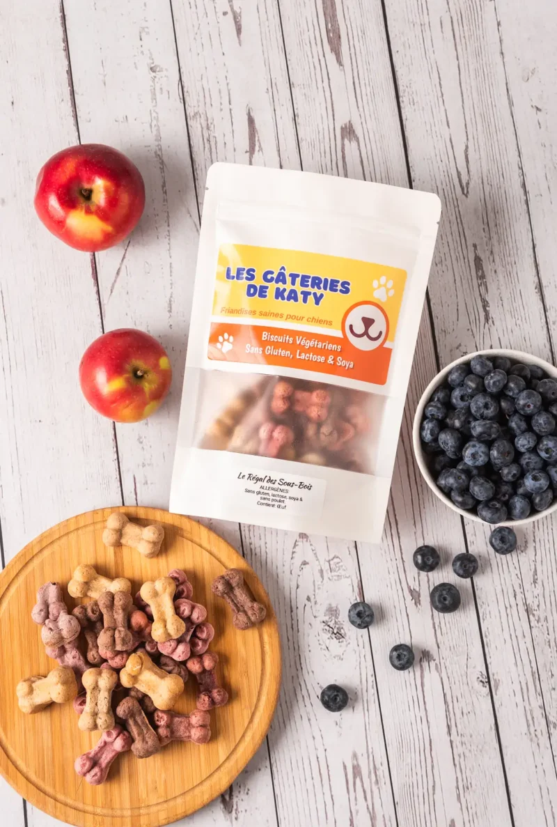 Biscuits Le Regal des Sous-Bois en forme d'os, sans gluten lactose et soya