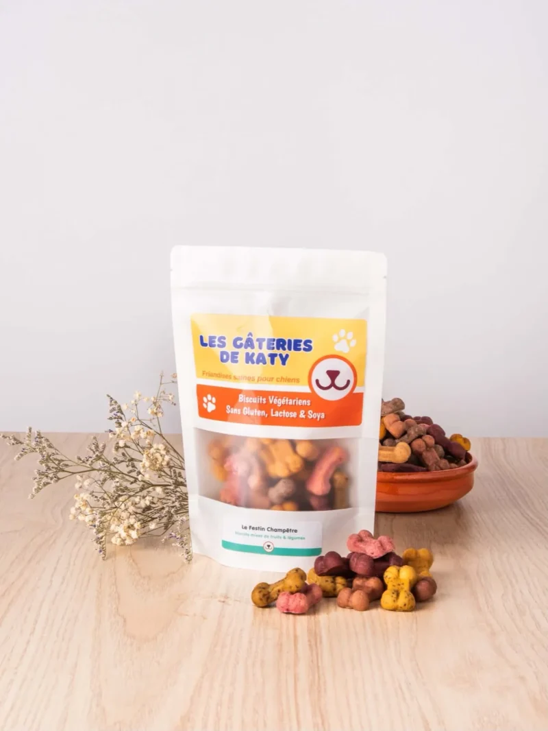 Sachet Le Festin Champêtre, biscuits mélangés pour chien, Les Gâteries de Katy