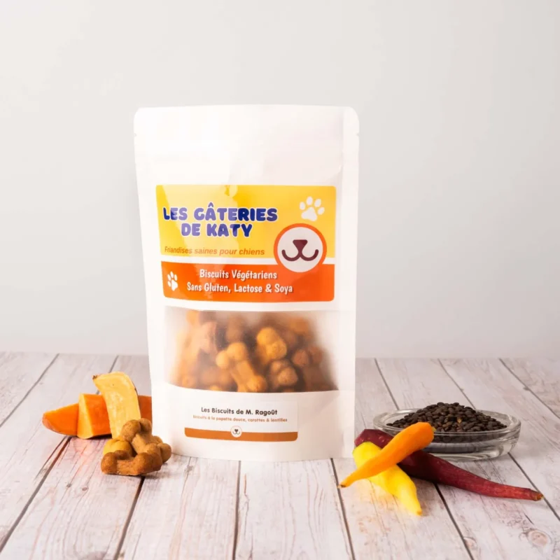 Biscuits pour chien M. Ragoût à la patate douce, Les Gâteries de Katy